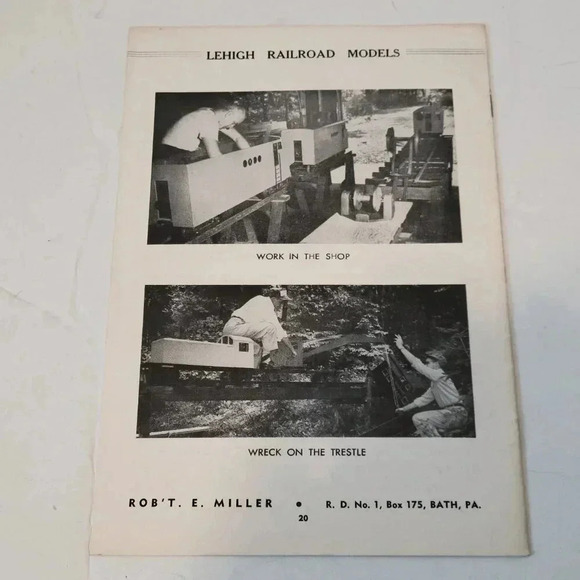 1957 Miller Backyard Railroad Models Brochure 1 1/2" Scale 7 1/2" Scale Vintage - Picture 2 of 2